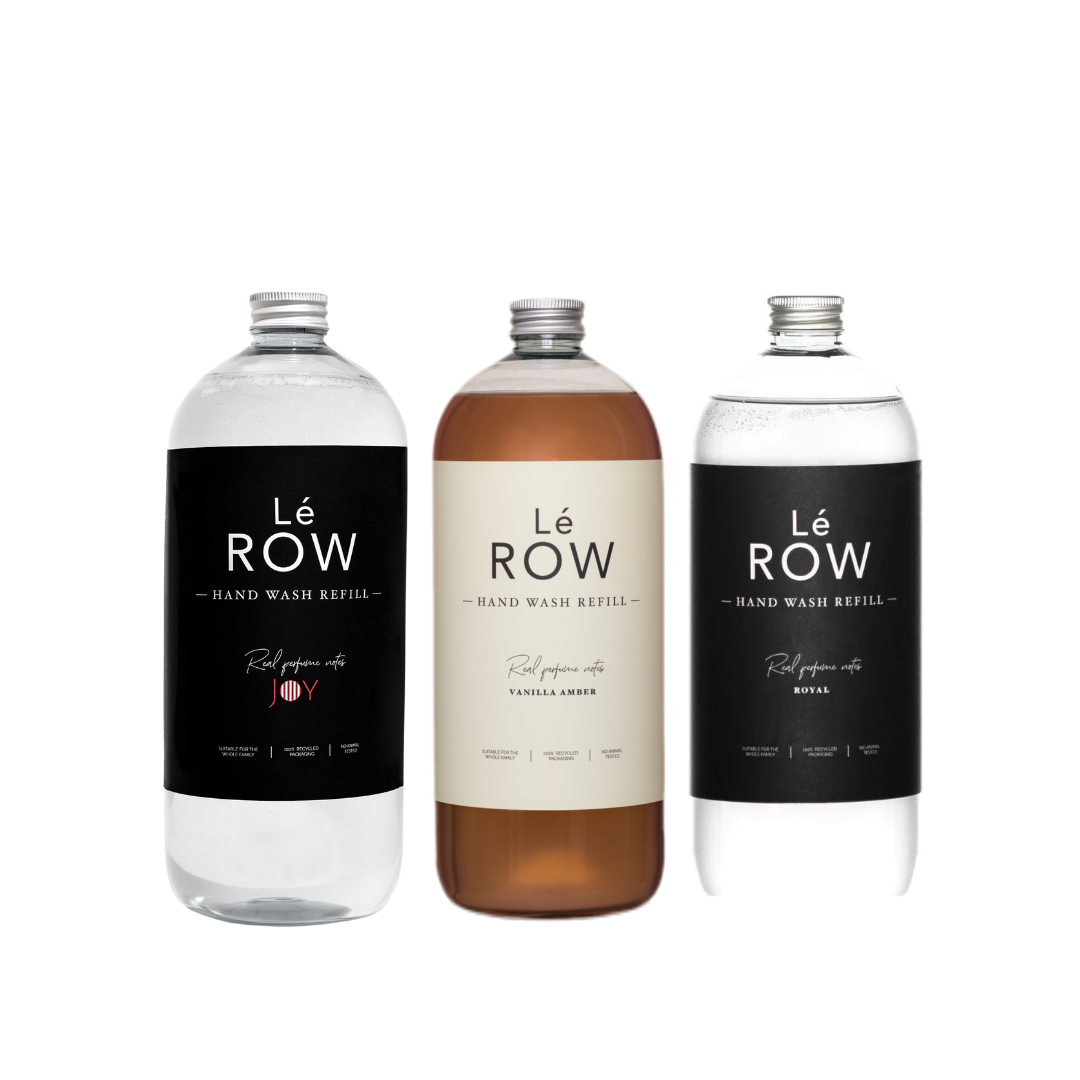 Set of 3 hand soap refills in different scents